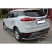 GEELY ATLAS с 2016-н.в. боковые подножки Hector D53 из нержавеющей стали и накладным листом из алюминия 